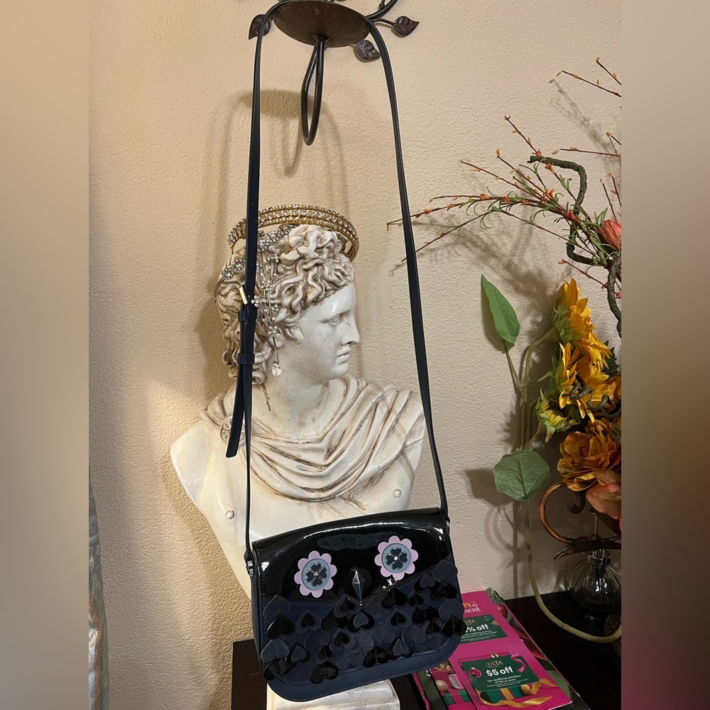 Kate Spade NY Medium Flap Shoulder Bag Owl Nightcap Crossbody blue